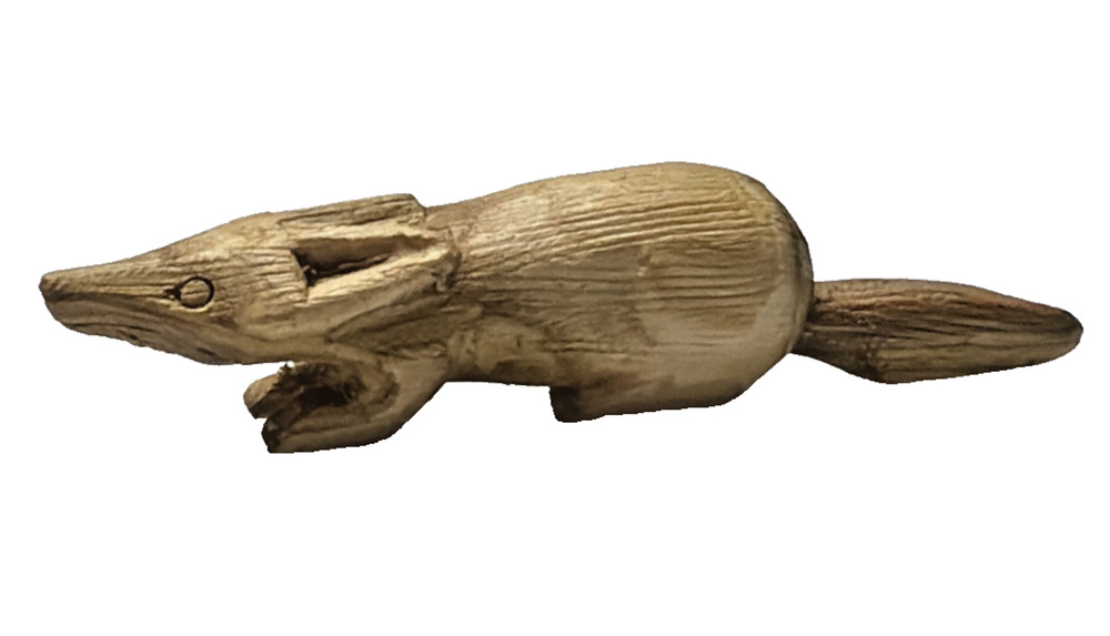 Folk Art Wood Carved Woodland Creature Mini Signed Fox Beaver Squirrel Bunny